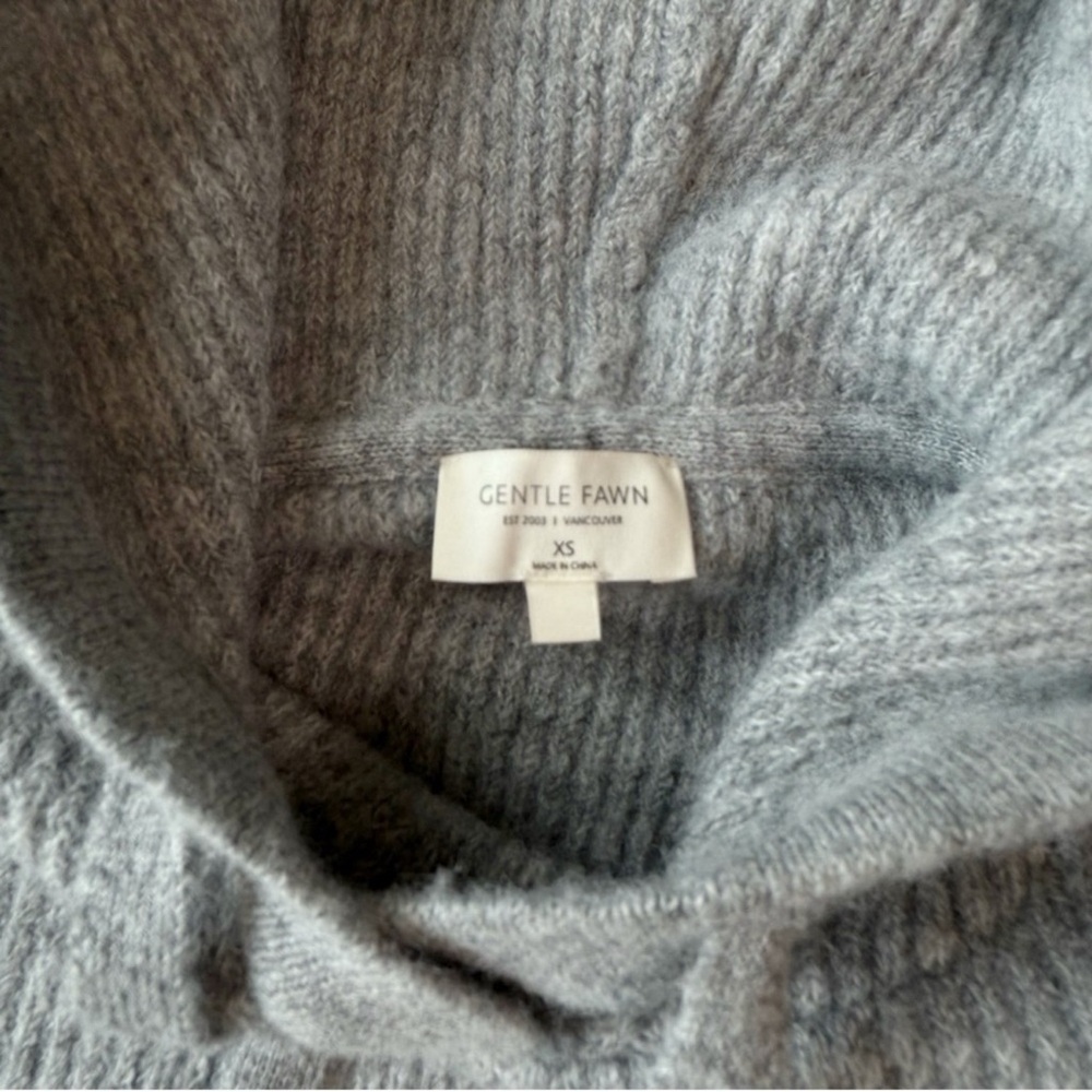 Gentle Fawn Woman Gray Soft Knit Pullover Hoodie Sweater XS Casual Classic Cozy - Picture 9 of 10